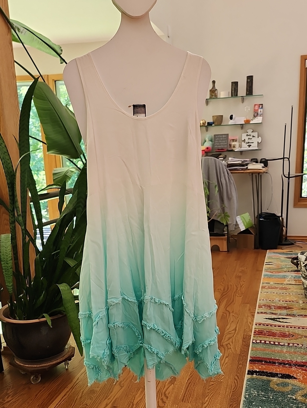 BLACK SWAN by Anthropologie "Teresa" Ombre Dip Dye Mini Tank Dress